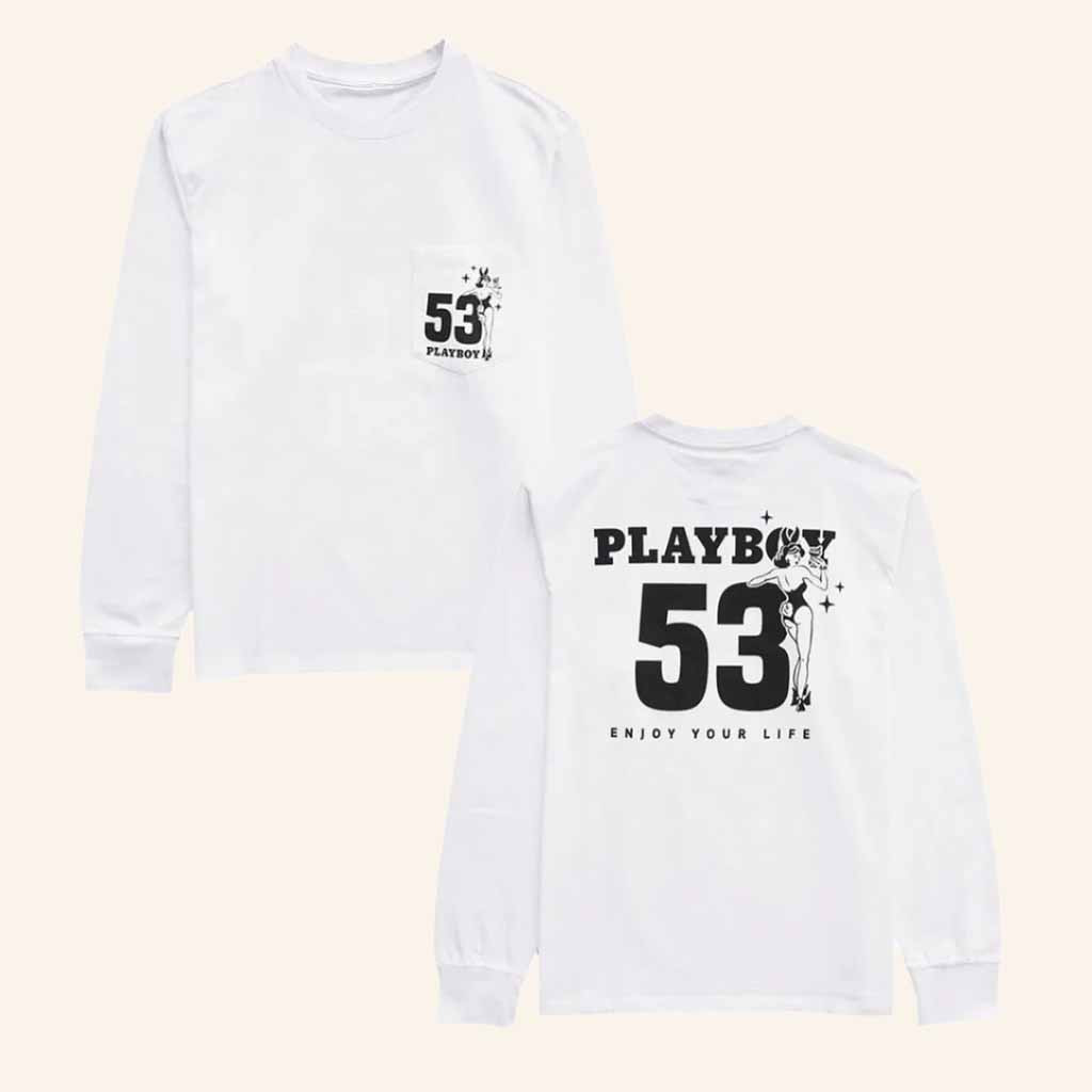 Playboy Merch Playboy 53 Enjoy Your Life Long Sleeve Shirt Christmas Ideas For Him Playboy Merch Playboy 53 Enjoy Your Life Long Sleeve Shirt Christmas Ideas For Him