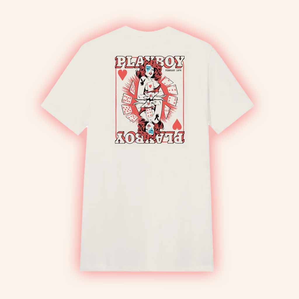 Playboy Merch Queen Of Hearts T-Shirt Christmas Present Ideas For Men