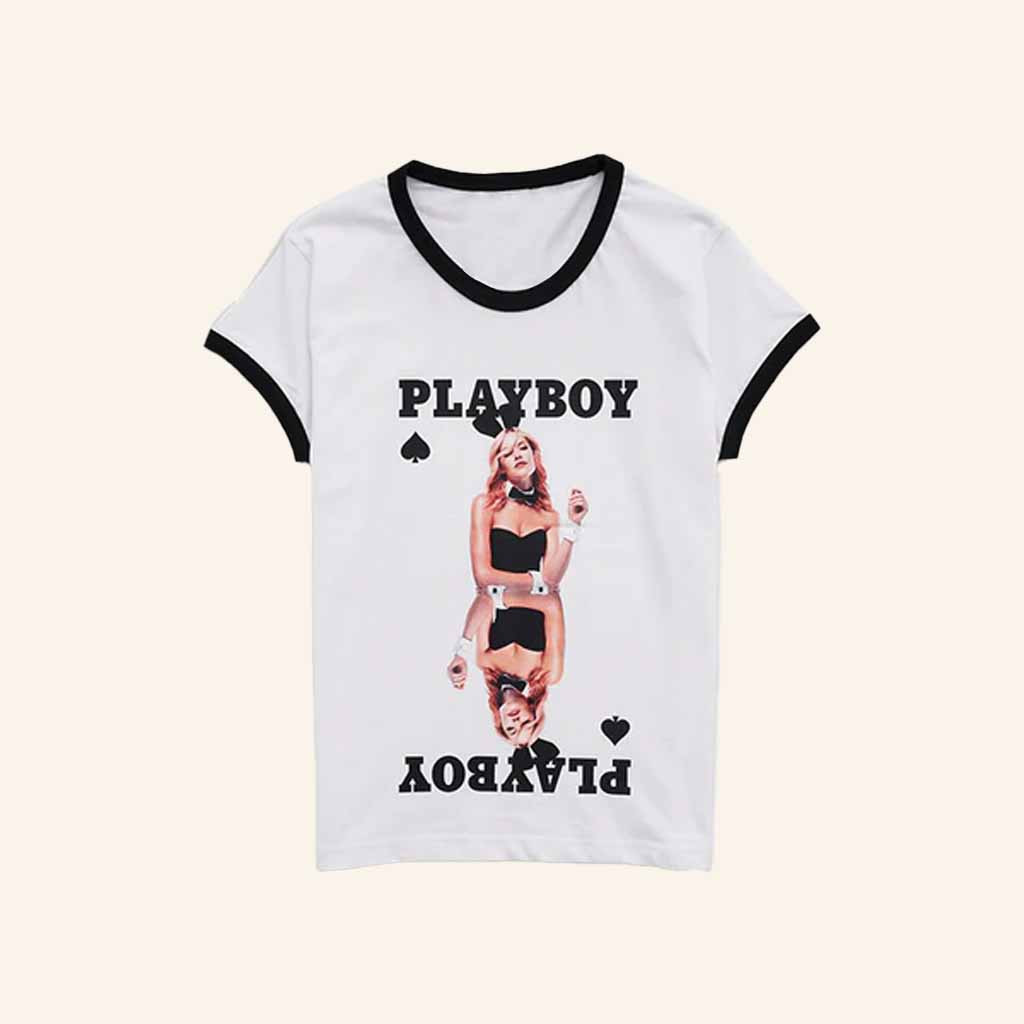 Playboy Merch Queen of Spades Ringer T-Shirt Christmas Ideas For Husband Playboy Merch Queen of Spades Ringer T-Shirt Christmas Ideas For Husband