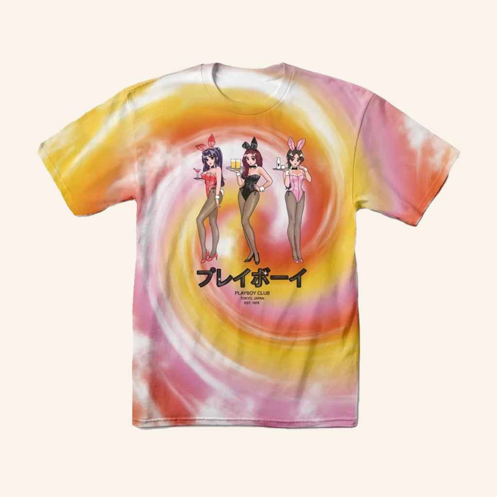 Playboy Merch Tokyo Club Bunny Girl Happy Hour Tie Dye Shirt Gift Ideas For Dudes Playboy Merch Tokyo Club Bunny Girl Happy Hour Tie Dye Shirt Gift Ideas For Dudes