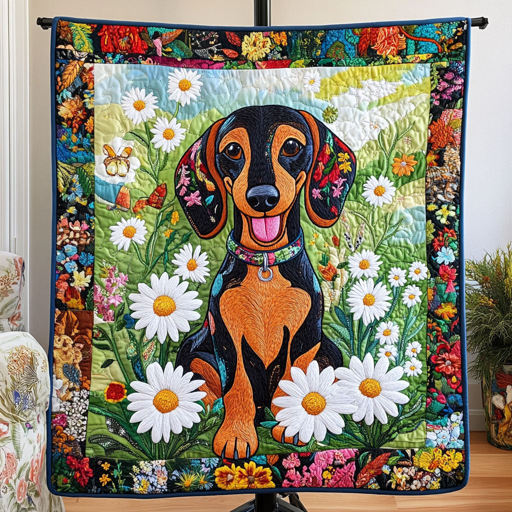 Playful Pup Quilted Blanket Sofa Throw Blanket Dachshund Owner Gifts Christmas Playful Pup Quilted Blanket Sofa Throw Blanket Dachshund Owner Gifts Christmas