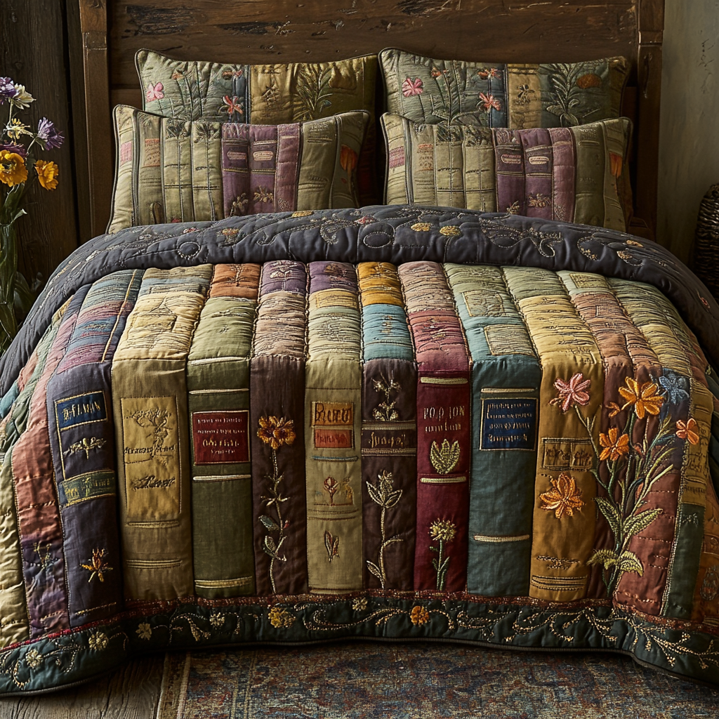 Poetic Dreams Quilted Bedding Set Duvet Cover Merch Book Themed Birthday Presents