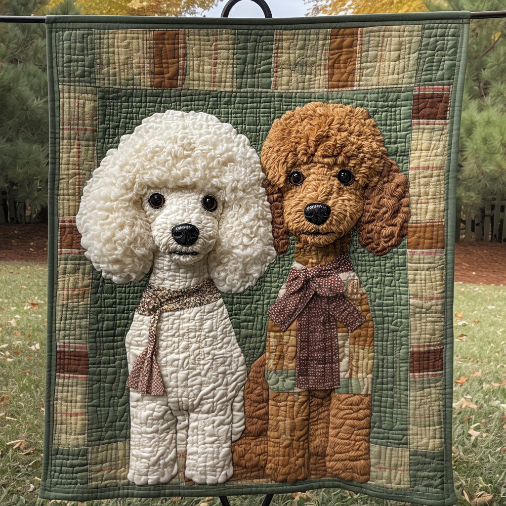 Poodles in Love Quilted Blanket Cute Throw Blanket Poodle Gifts For Dog Lovers Poodles in Love Quilted Blanket Cute Throw Blanket Poodle Gifts For Dog Lovers