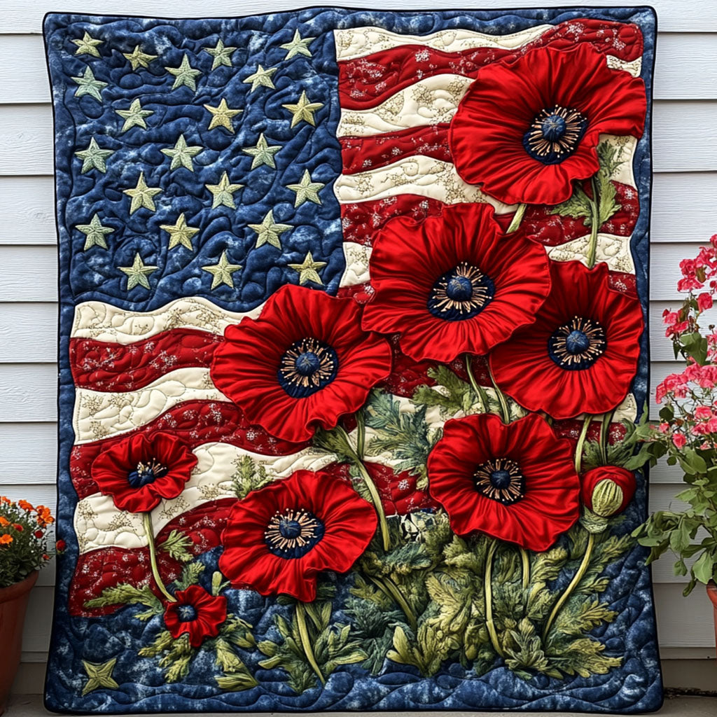 Poppy Glory Quilted Blanket Sofa Throw Blanket Fourth Of July Birthday Gifts Poppy Glory Quilted Blanket Sofa Throw Blanket Fourth Of July Birthday Gifts