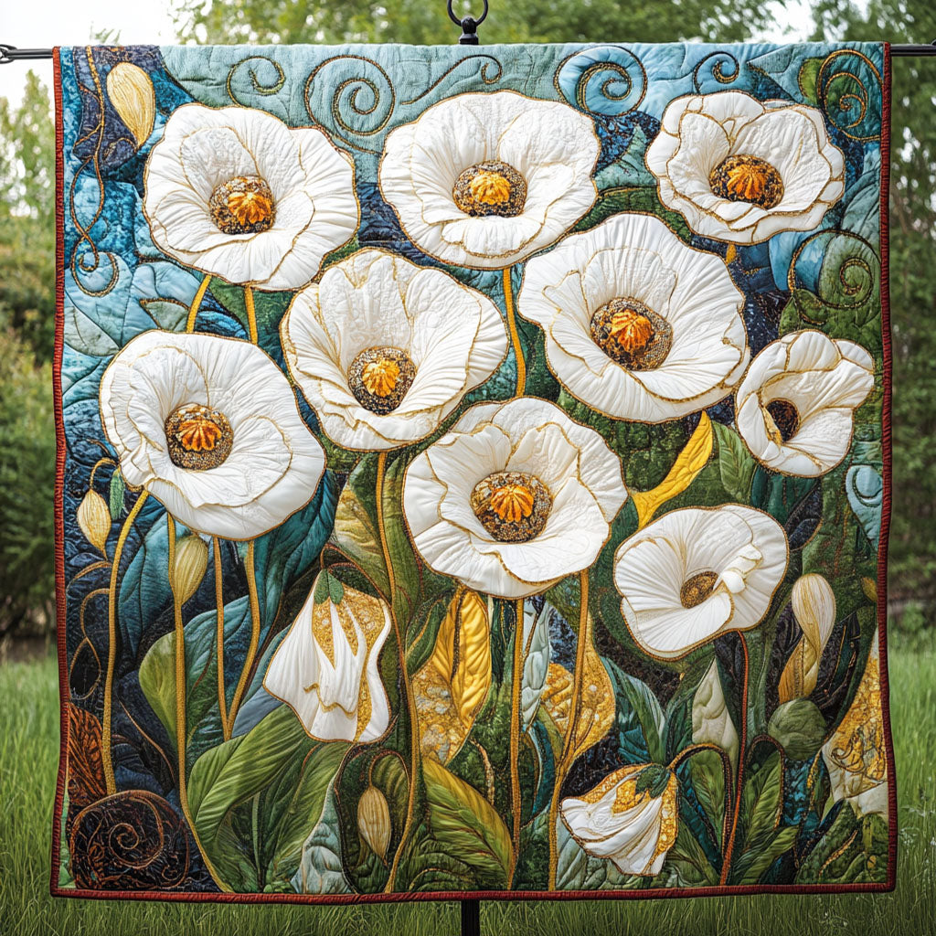 Poppy Serenity Quilted Blanket Cute Throw Blanket Poppy Gifts For Her Poppy Serenity Quilted Blanket Cute Throw Blanket Poppy Gifts For Her