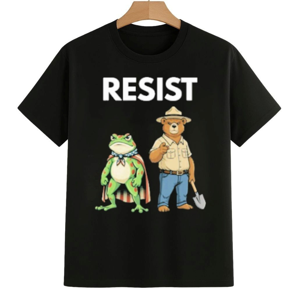 Portland Frog and Smokey The Bear Resist Fascism Shirt Anti ICE Frog Merch Portland Frog and Smokey The Bear Resist Fascism Shirt Anti ICE Frog Merch
