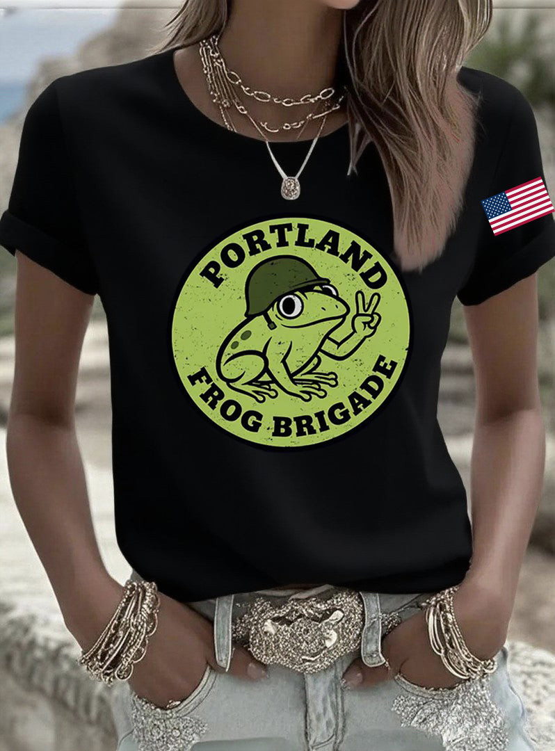 Portland Frog Brigade Shirt Anti Authoritarian Graphic Tee Gifts for Liberal Women Men Portland Frog Brigade Shirt Anti Authoritarian Graphic Tee Gifts for Liberal Women Men