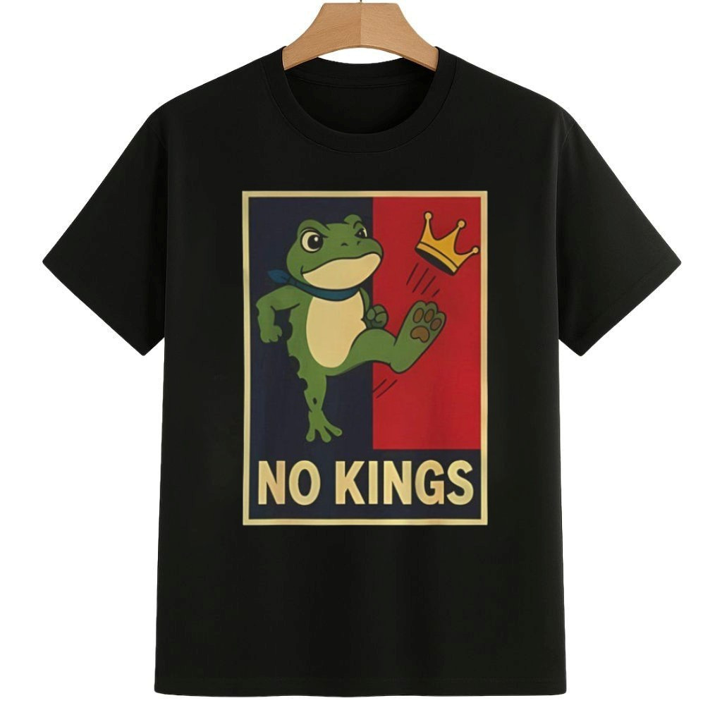 Portland Frog No King Protest Kicking Crown Shirt Pro Democracy Frog Merch Portland Frog No King Protest Kicking Crown Shirt Pro Democracy Frog Merch