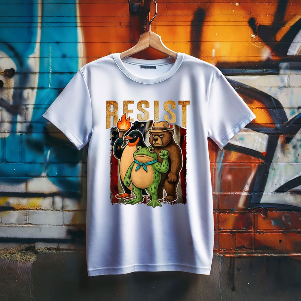 Portland Frog Penguin Bear Resist T-Shirt Anti Fascism Frog Merch Portland Frog Penguin Bear Resist T-Shirt Anti Fascism Frog Merch