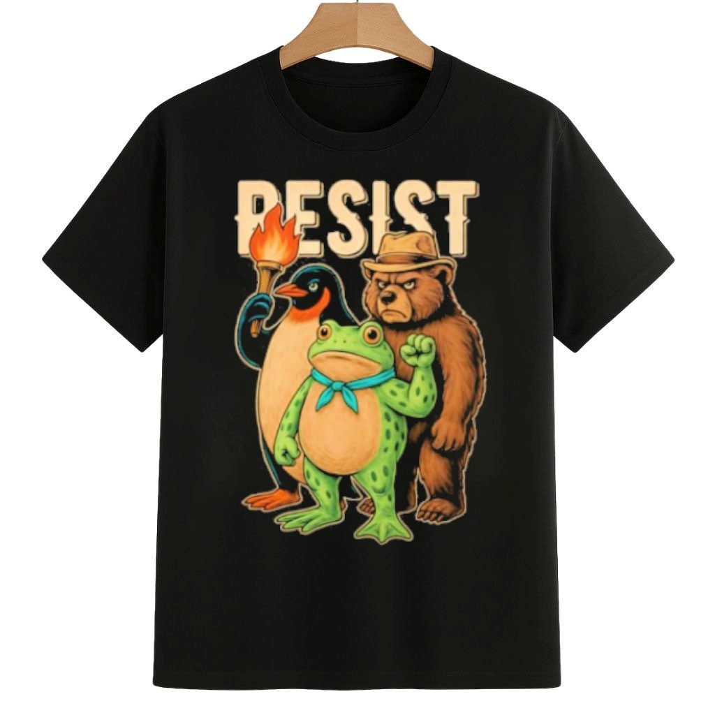 Portland Frog Protester Resist Animals Protest Art Penguin Frog Bear Graphic Shirt Abolish ICE Protest Merch Portland Frog Protester Resist Animals Protest Art Penguin Frog Bear Graphic Shirt Abolish ICE Protest Merch