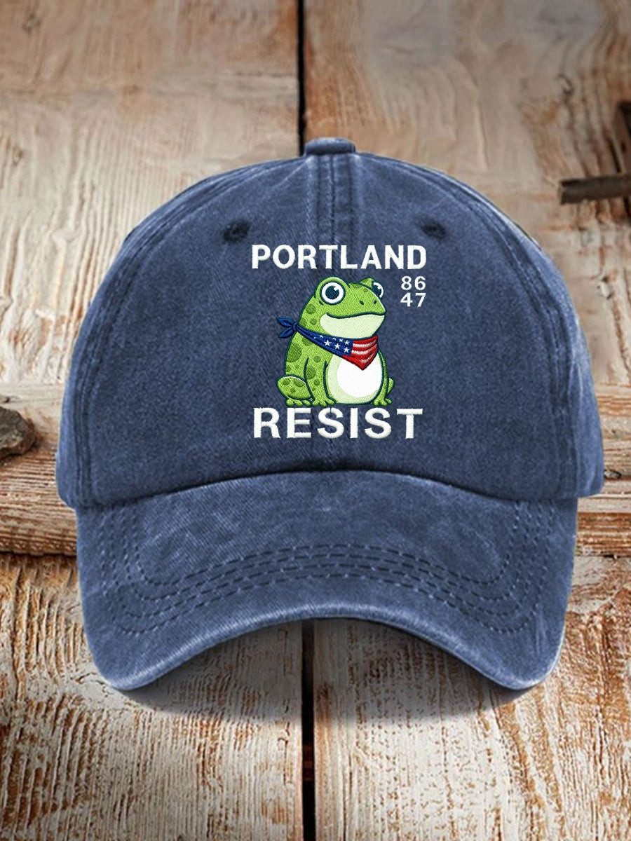 Portland Frog Resist Hat Embroidered 8647 Hat Portland Frog Merch Gifts for Democracy Lovers Portland Frog Resist Hat Embroidered 8647 Hat Portland Frog Merch Gifts for Democracy Lovers