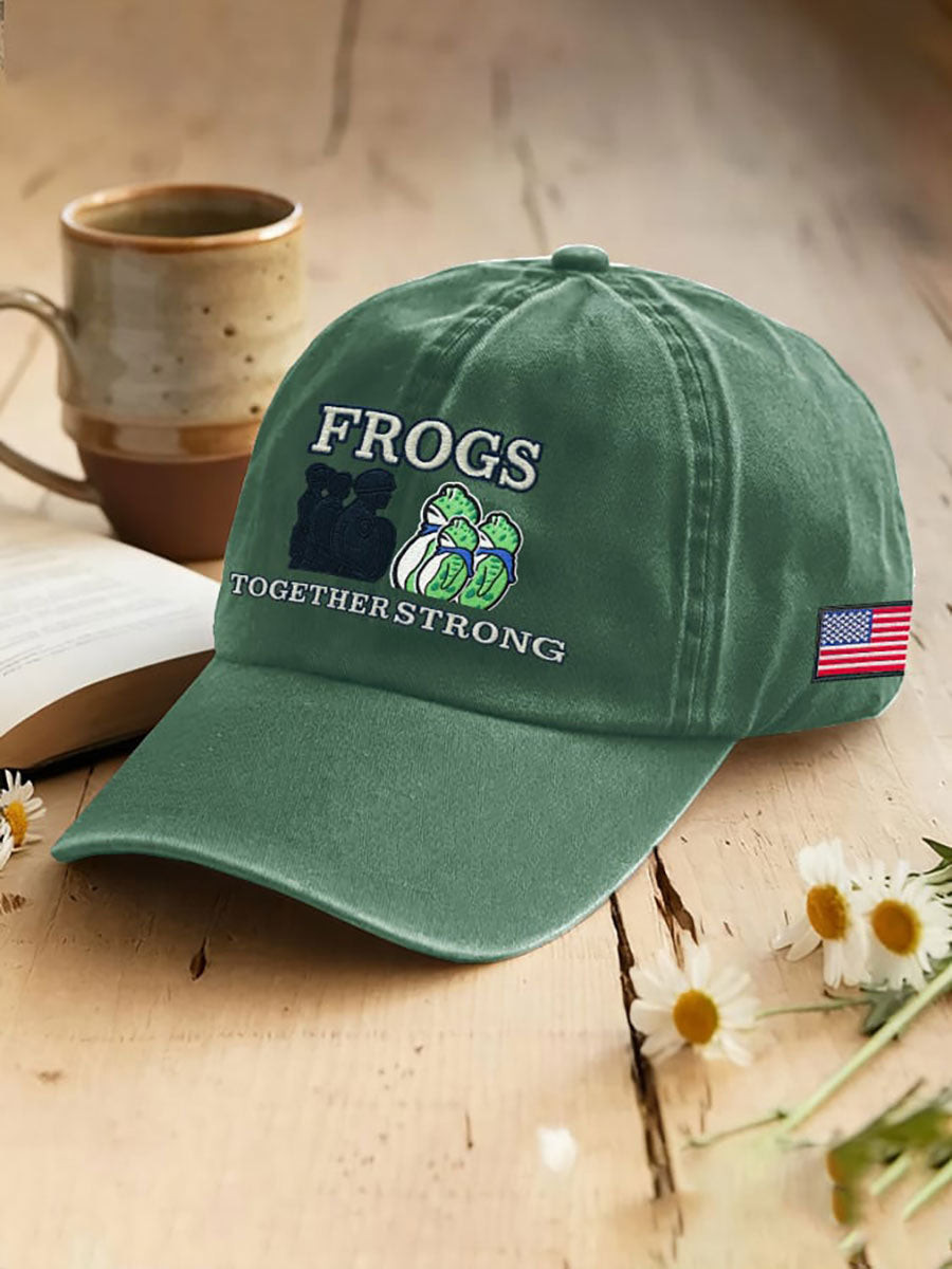 Portland Frog Resist Hat Embroidered Frogs Together Strong Hat Gifts for Activists Portland Frog Resist Hat Embroidered Frogs Together Strong Hat Gifts for Activists