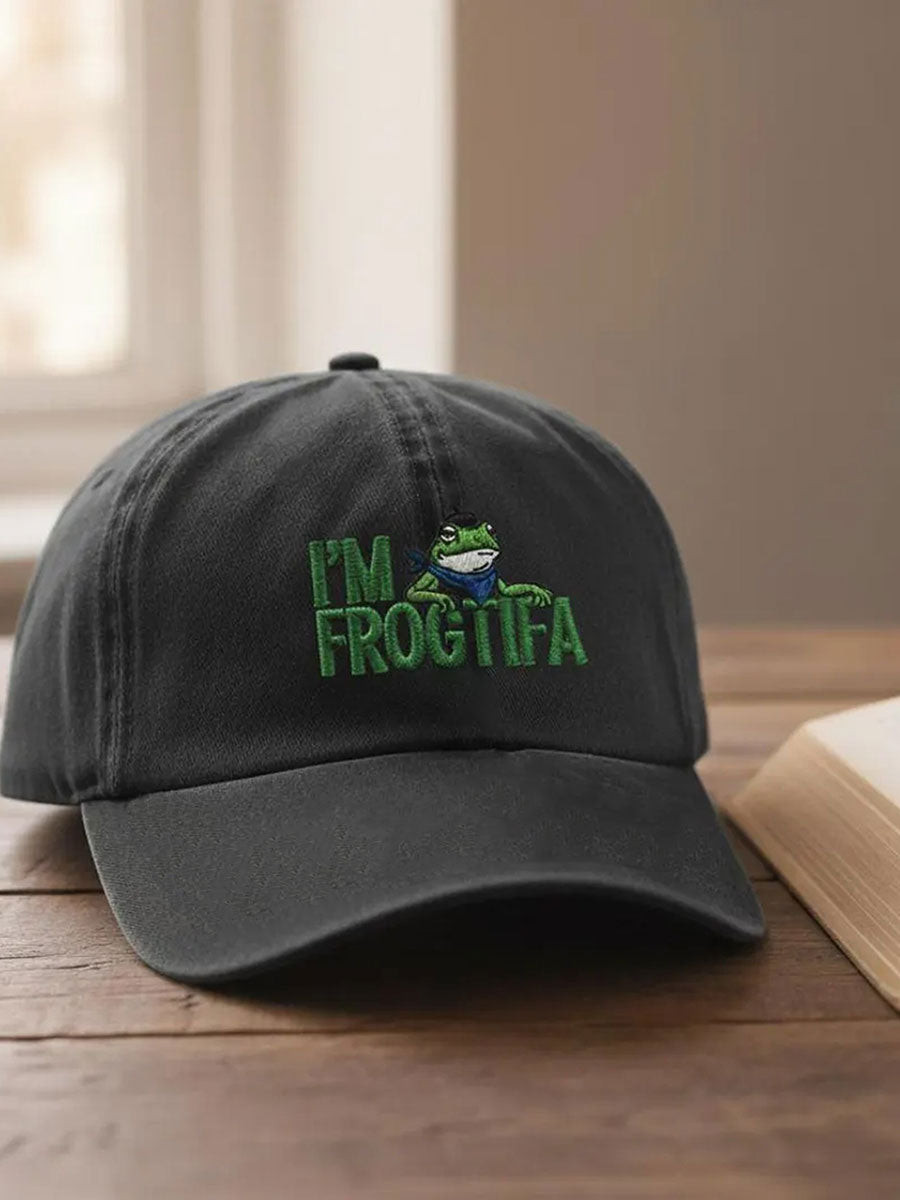 Portland Frog Resist Hat Embroidered I'm Frogtifa Hat Gifts for Activists Portland Frog Resist Hat Embroidered I'm Frogtifa Hat Gifts for Activists