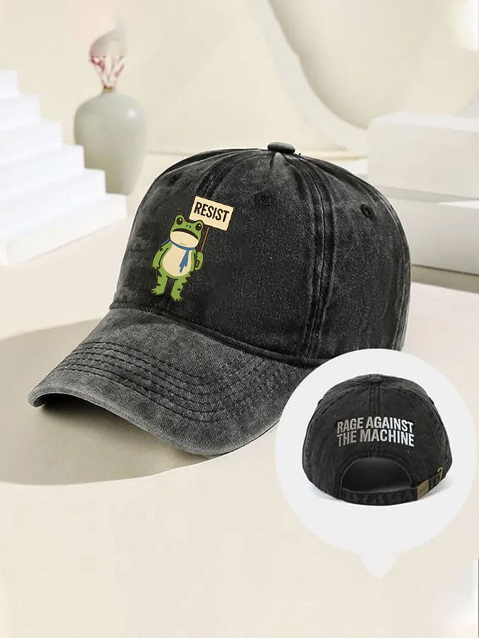 Portland Frog Resist Hat Embroidered Rage Again The Machine Hat Gifts for Father Portland Frog Resist Hat Embroidered Rage Again The Machine Hat Gifts for Father