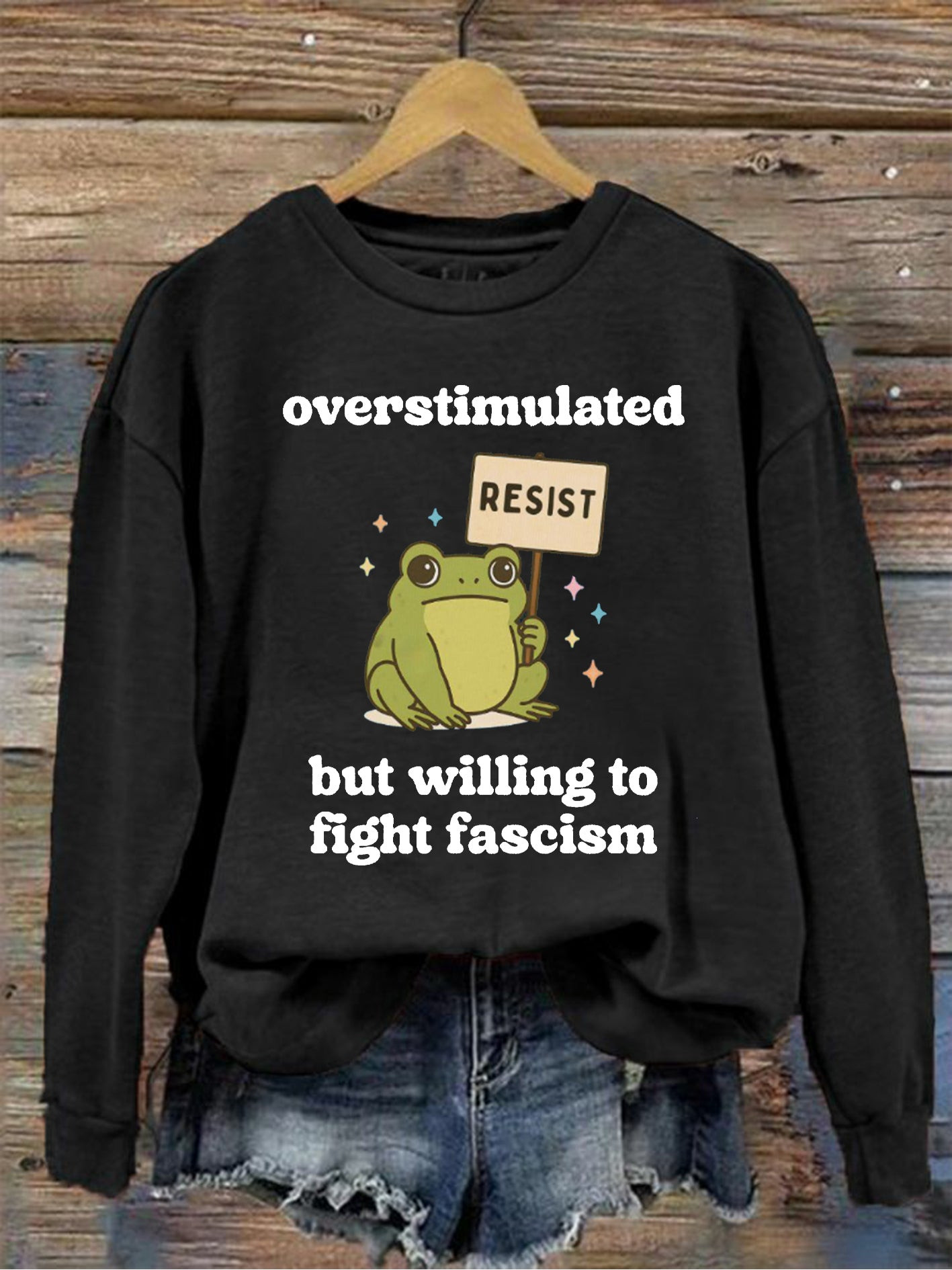 Portland Frog Sweatshirt 8647 Resist Portland Frog Sweatshirt No Kings Merch Portland Frog Sweatshirt 8647 Resist Portland Frog Sweatshirt No Kings Merch