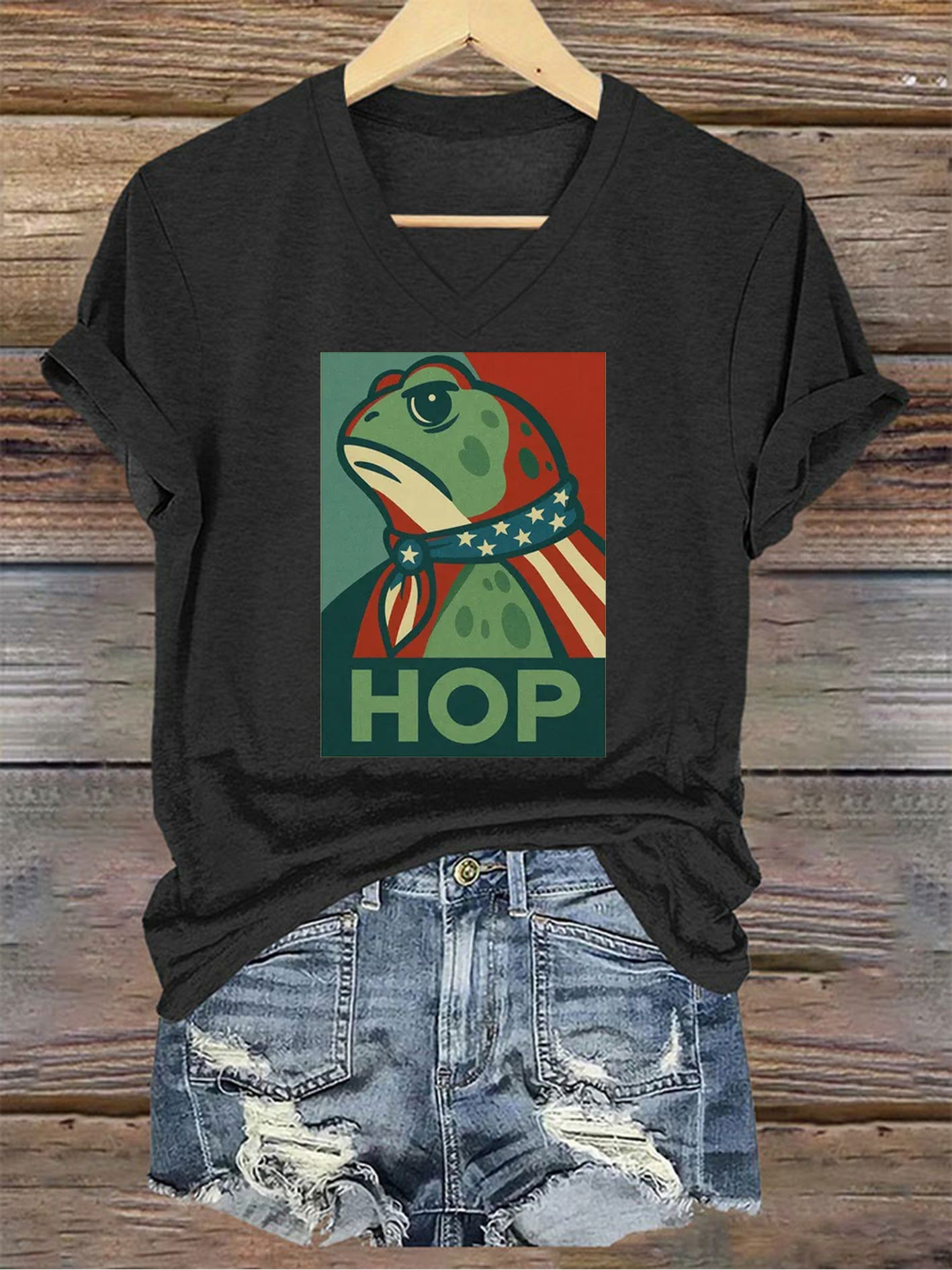 Portland Frog V-neck Shirt HOP Shirt No Kings In America Merch Gifts For Mother Portland Frog V-neck Shirt HOP Shirt No Kings In America Merch Gifts For Mother