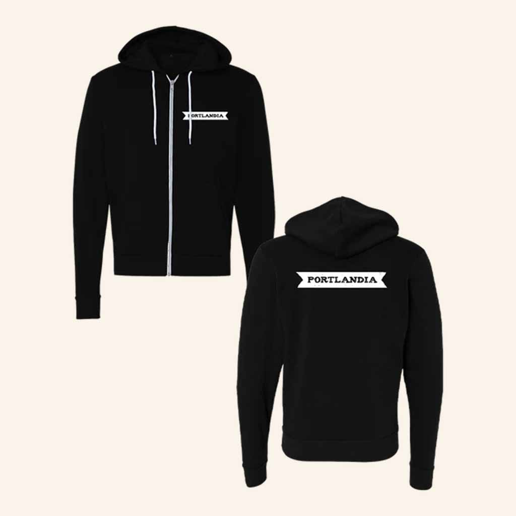 Portlandia Merch Portlandia Logo Black Zip Hoodie Friend Christmas Gift Ideas Portlandia Merch Portlandia Logo Black Zip Hoodie Friend Christmas Gift Ideas