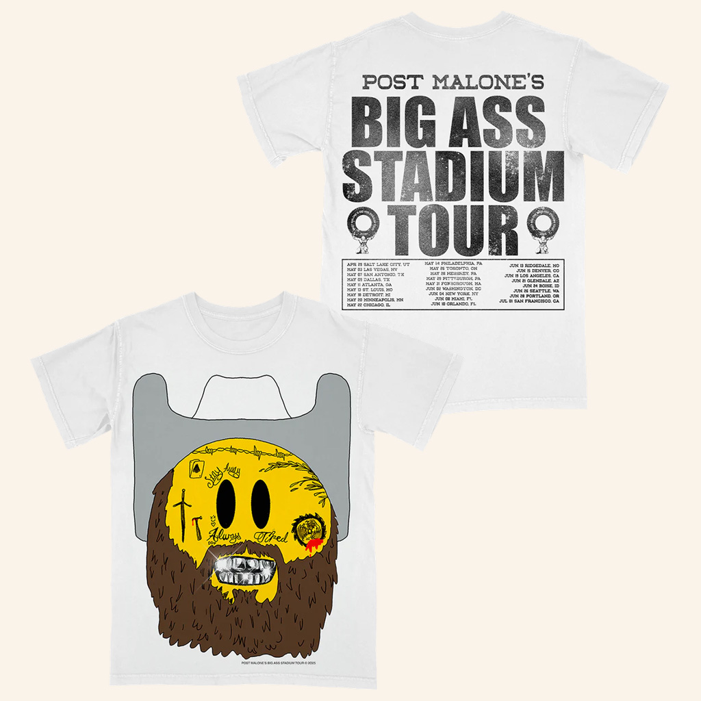 Post Malone Merch Emoji Big Ass Stadium Tour T-Shirt Cool Gifts For Music Lovers