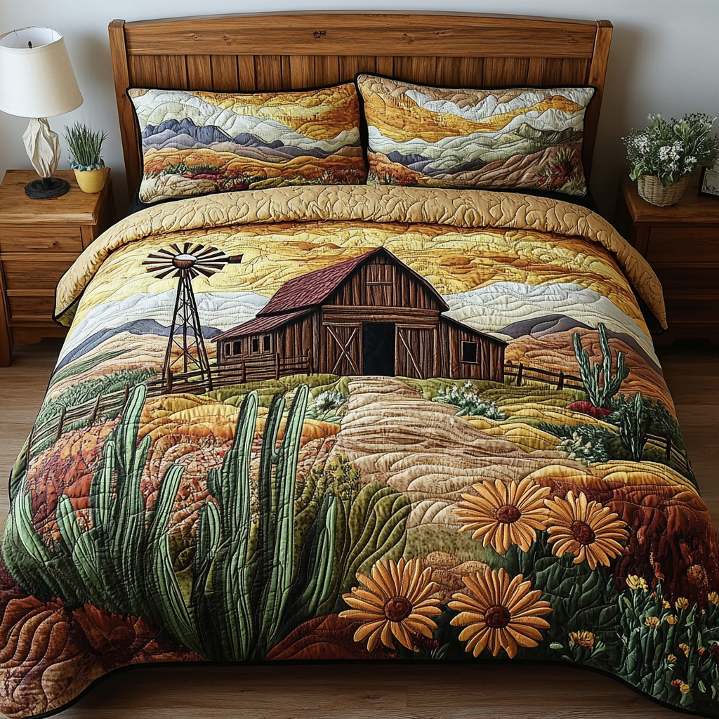 Prairie Dream Quilted Bedding Set Duvet Cover Bed Sheet Set Cactus Gifts For Mom Mother's Day Prairie Dream Quilted Bedding Set Duvet Cover Bed Sheet Set Cactus Gifts For Mom Mother's Day