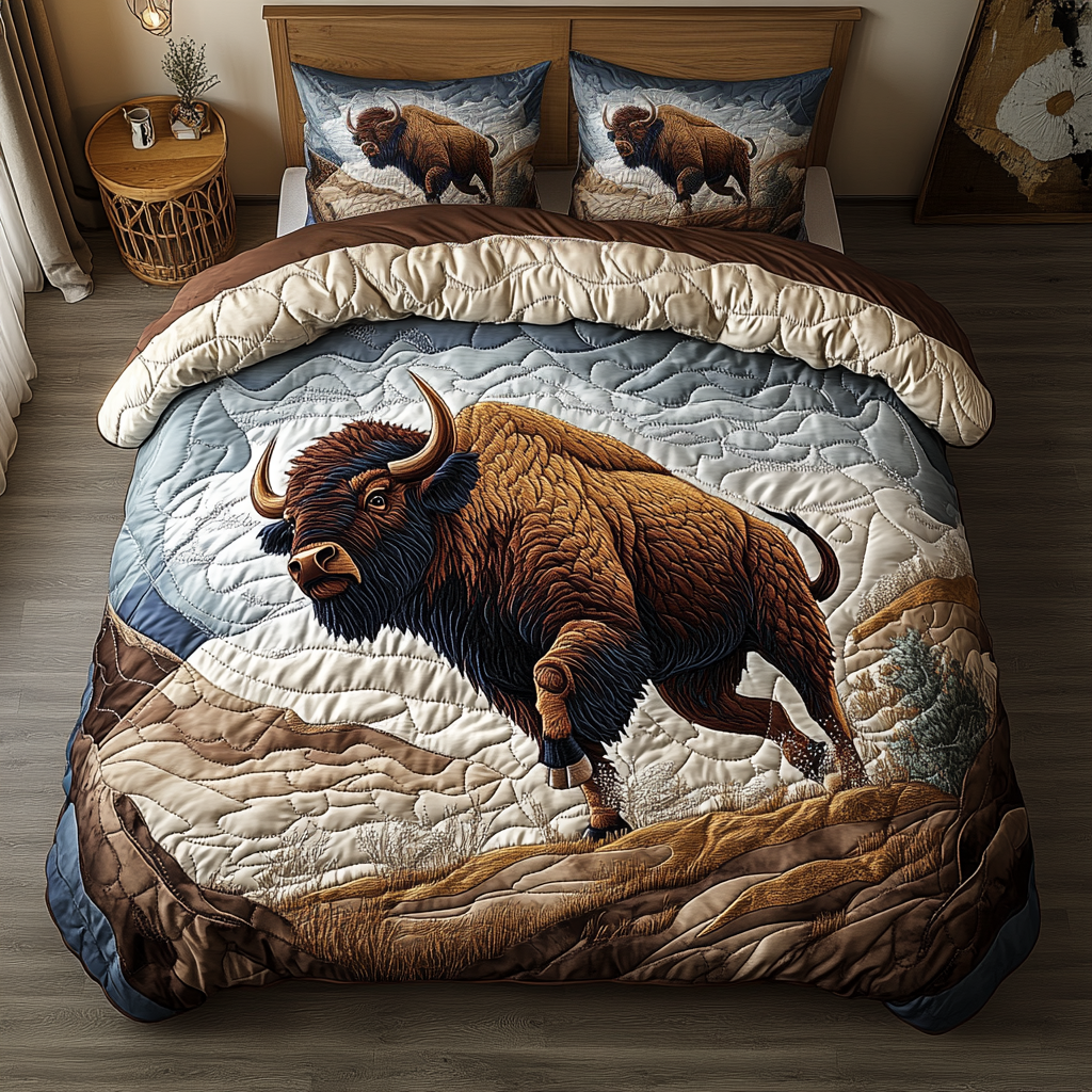 Prairie Strength Quilted Bedding Set Duvet Cover Bedspread Bison Merch Themed Gifts Prairie Strength Quilted Bedding Set Duvet Cover Bedspread Bison Merch Themed Gifts
