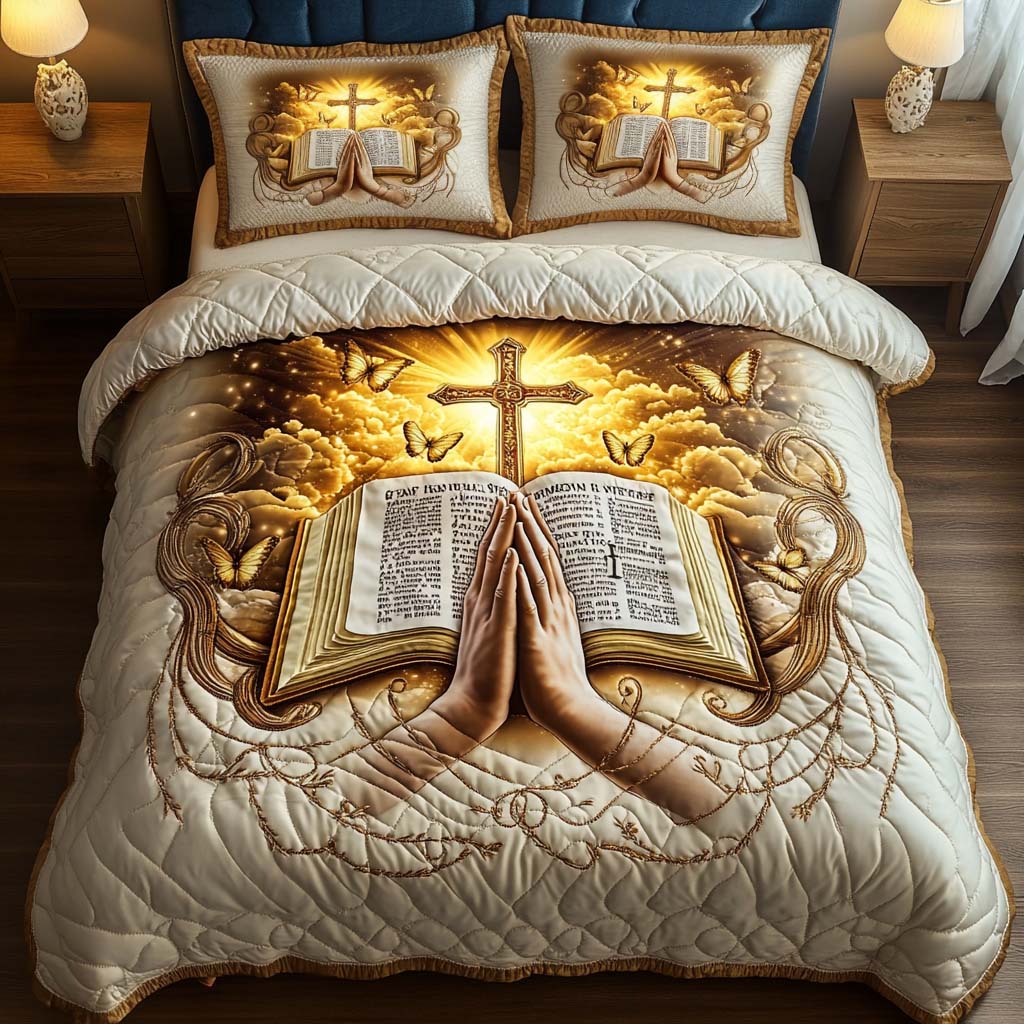 Prayer and Scripture Quilted Bedding Set Duvet Cover Merch Bible Gift Of Faith Prayer and Scripture Quilted Bedding Set Duvet Cover Merch Bible Gift Of Faith