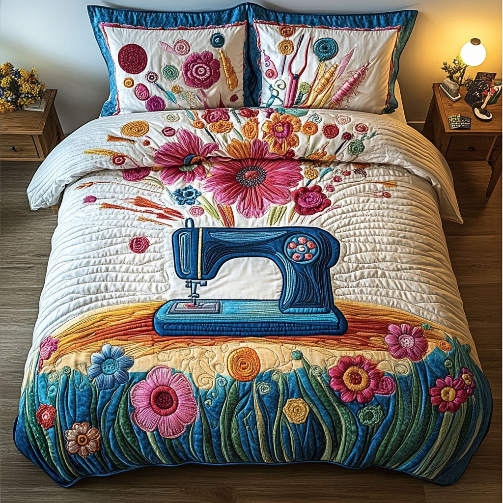 Precision Sewing Machine Quilted Bedding Set Duvet Cover Merch Sewing Gifts For Her Precision Sewing Machine Quilted Bedding Set Duvet Cover Merch Sewing Gifts For Her