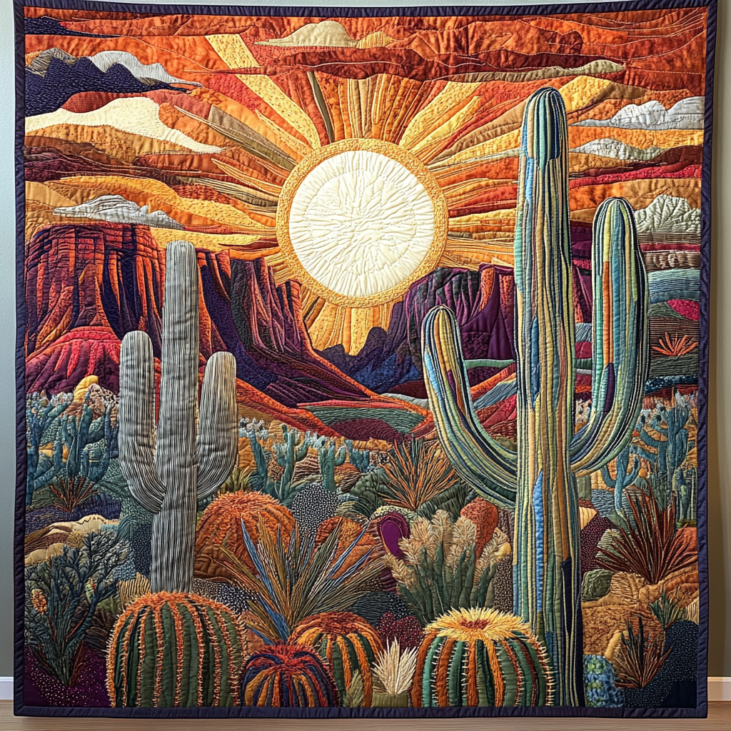 Prickly Paradise Quilted Blanket Cute Colorful Blanket Succulent Gift Ideas Prickly Paradise Quilted Blanket Cute Colorful Blanket Succulent Gift Ideas