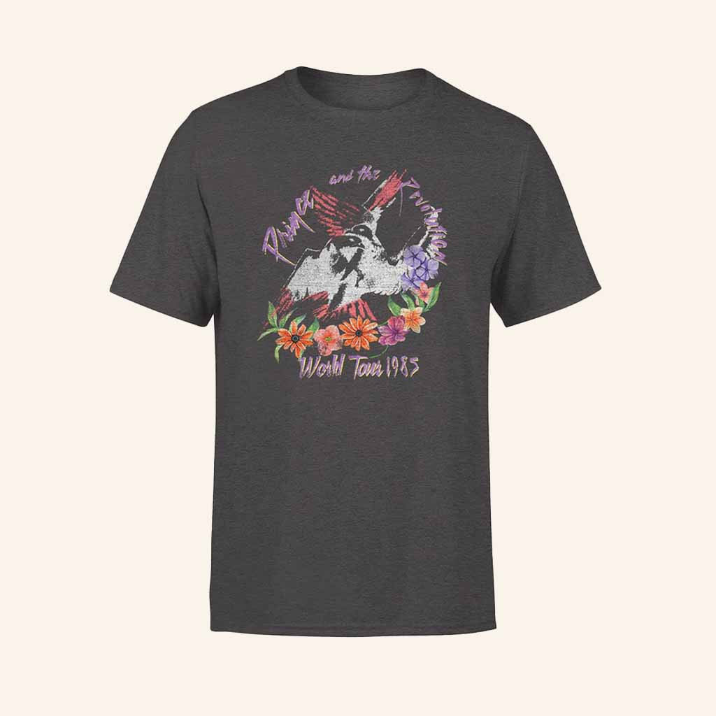 Prince Merch Flowers World Tour 1985 T-Shirt Cool Gifts For Music Lovers Prince Merch Flowers World Tour 1985 T-Shirt Cool Gifts For Music Lovers