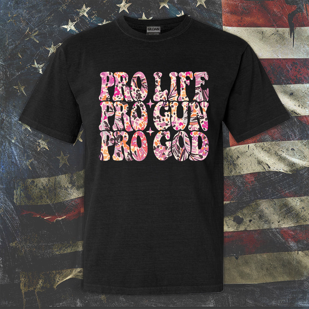 Pro Life Pro Gun Pro God Shirt Women's Patriotic Tee Shirts Gifts For Christian Pro Life Pro Gun Pro God Shirt Women's Patriotic Tee Shirts Gifts For Christian