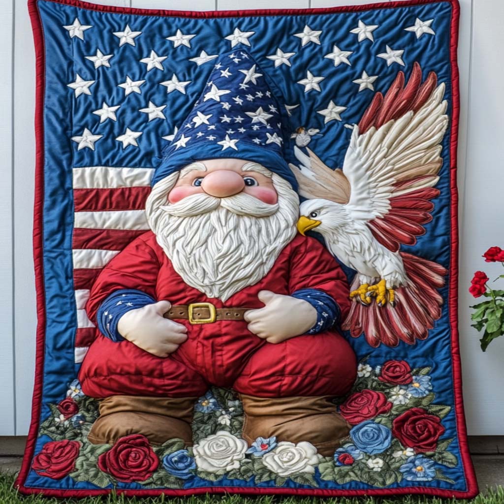 Proud Eagle Pal Quilted Blanket Cute Colorful Blanket 4Th Of July Themed Gifts Proud Eagle Pal Quilted Blanket Cute Colorful Blanket 4Th Of July Themed Gifts