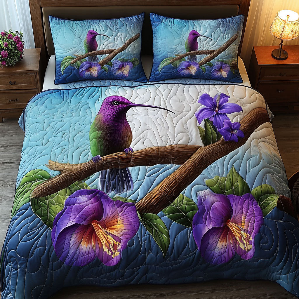 Purple Hummingbird Quilted Bedding Set Duvet Cover Bedspread Hummingbird Gifts For Grandma Purple Hummingbird Quilted Bedding Set Duvet Cover Bedspread Hummingbird Gifts For Grandma