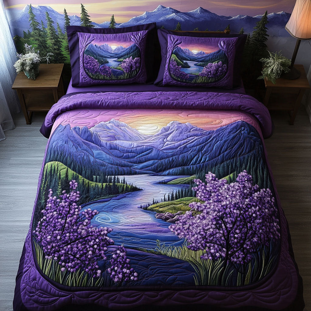 Purple Mirage Quilted Bedding Set Duvet Cover Bedspreads Lavender Items For Gifts Purple Mirage Quilted Bedding Set Duvet Cover Bedspreads Lavender Items For Gifts