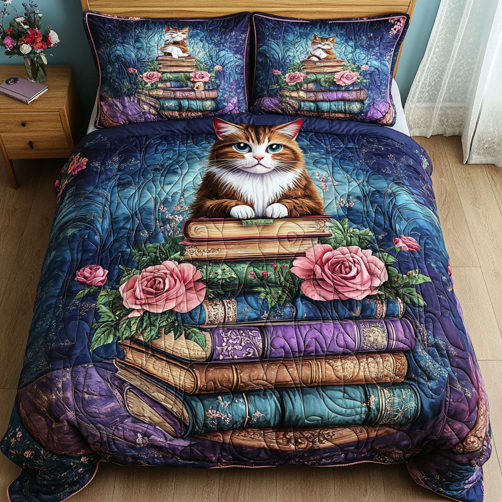 Purrfect Read Quilted Bedding Set Duvet Cover Bed Sheet Set Womens Cat Gifts Purrfect Read Quilted Bedding Set Duvet Cover Bed Sheet Set Womens Cat Gifts
