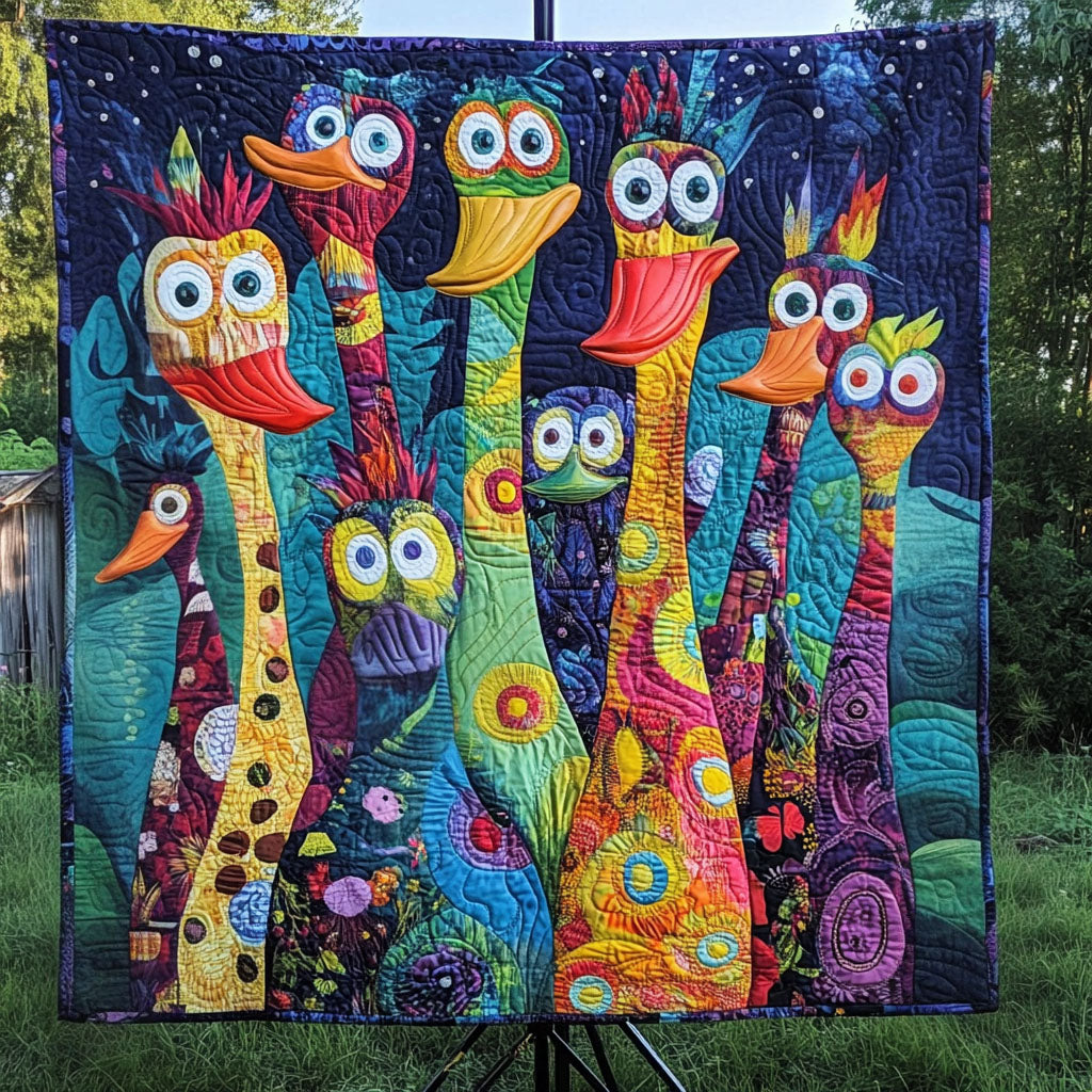 Quacky Crew Quilted Blanket Cute Colorful Blanket Gifts For Duck Lovers Quacky Crew Quilted Blanket Cute Colorful Blanket Gifts For Duck Lovers