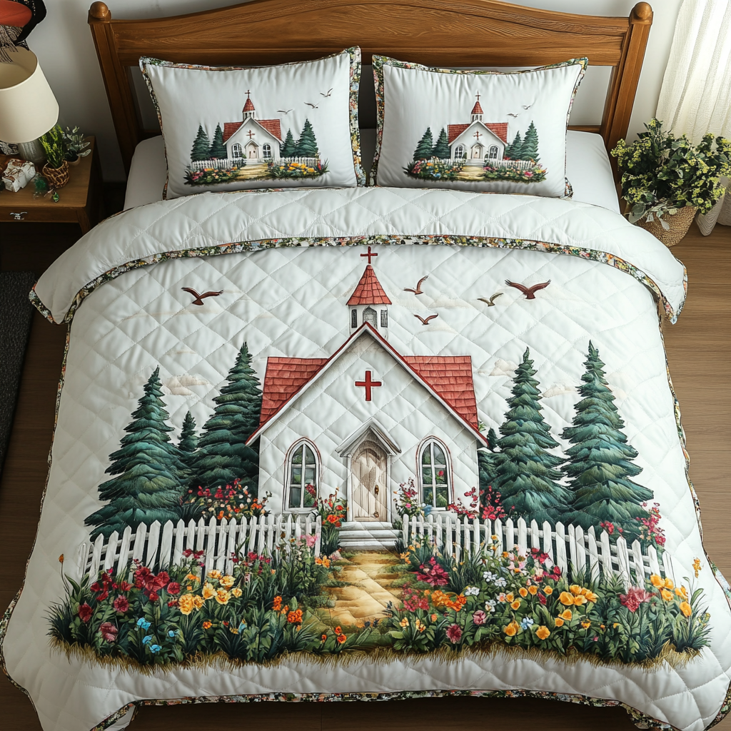 Quiet Church Quilted Bedding Set Duvet Cover Merch Good Family Christmas Presents Quiet Church Quilted Bedding Set Duvet Cover Merch Good Family Christmas Presents