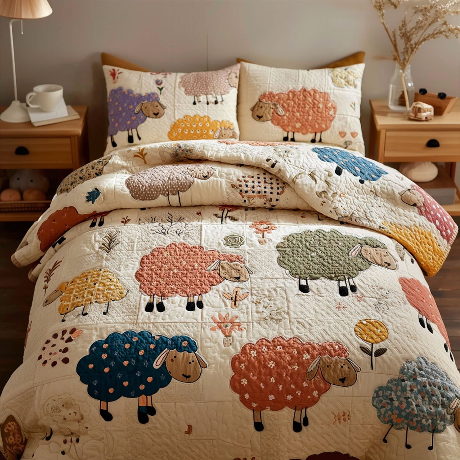 Quiet Meadows Quilted Bedding Set Duvet Cover Bed Sheet Set Black Sheep Gift Quiet Meadows Quilted Bedding Set Duvet Cover Bed Sheet Set Black Sheep Gift