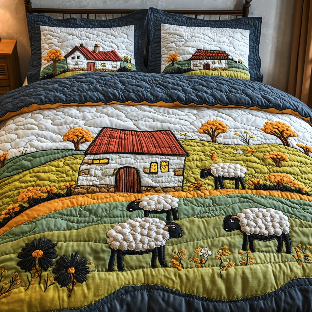 Quiet Sheep Quilted Bedding Set Duvet Cover Bedspreads Gifts With Sheep On Them Quiet Sheep Quilted Bedding Set Duvet Cover Bedspreads Gifts With Sheep On Them