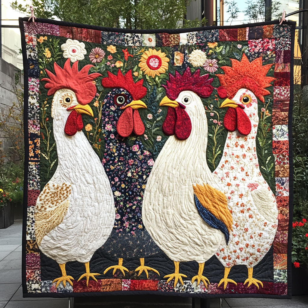 Quirky Coop Quilted Blanket Nice Throw Blanket Presents For Chicken Lovers Quirky Coop Quilted Blanket Nice Throw Blanket Presents For Chicken Lovers