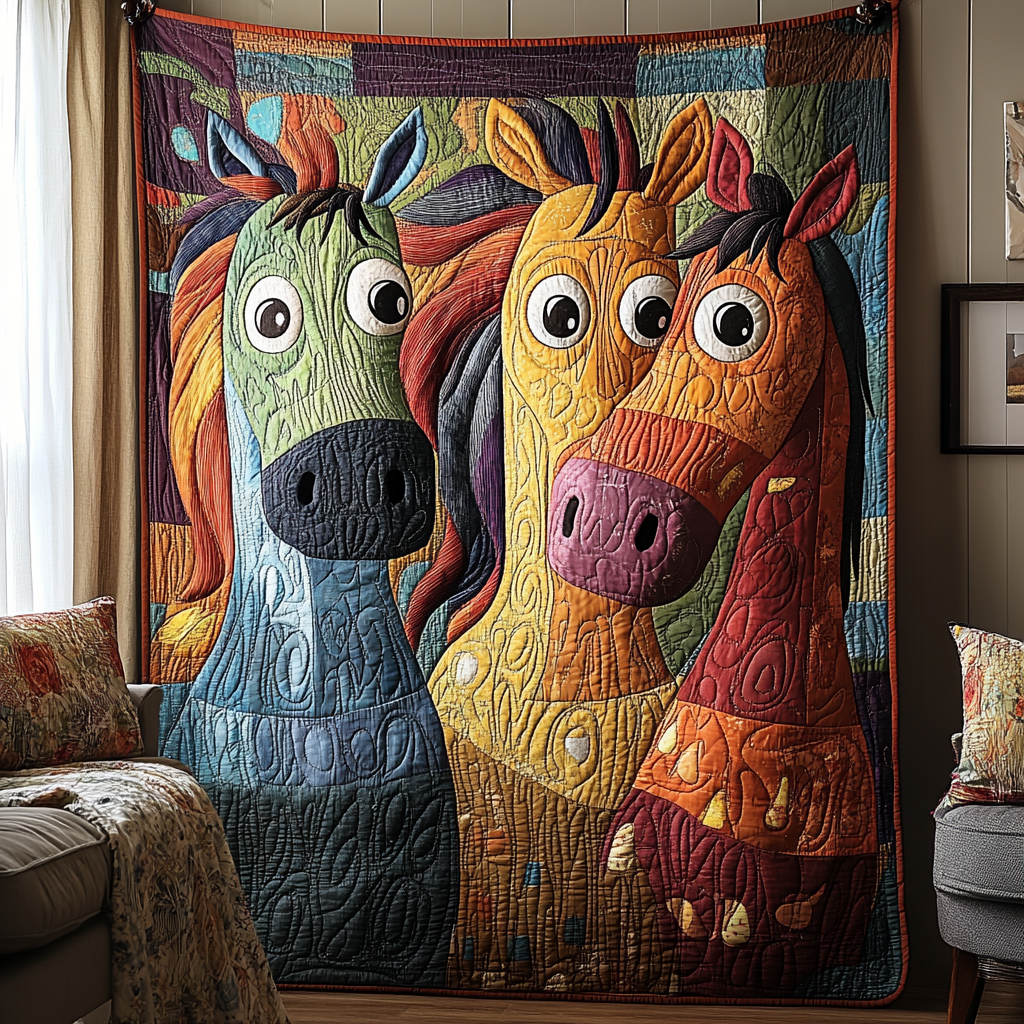 Quirky Horse Quilted Blanket Sofa Throw Blanket Gifts For Horse Enthusiasts Quirky Horse Quilted Blanket Sofa Throw Blanket Gifts For Horse Enthusiasts