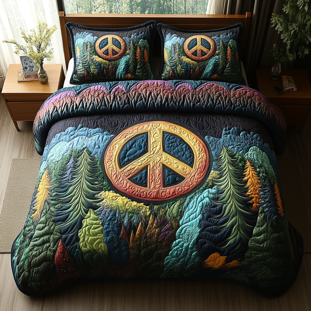 Radiant Forest Souls Quilted Bedding Set Duvet Cover Bed Sheet Set Hippie Christmas Gifts Radiant Forest Souls Quilted Bedding Set Duvet Cover Bed Sheet Set Hippie Christmas Gifts