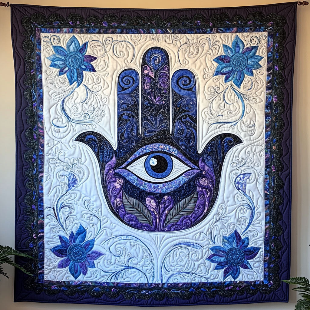 Radiant Protection Quilted Blanket Sofa Throw Blanket Hamsa Hand Lotus Mandala Themed Gifts Radiant Protection Quilted Blanket Sofa Throw Blanket Hamsa Hand Lotus Mandala Themed Gifts