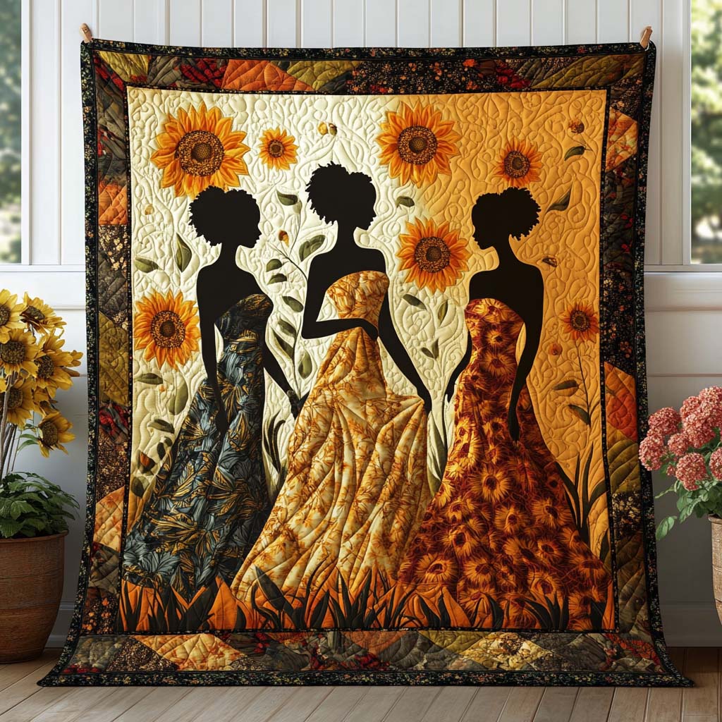 Radiant Sisterhood Quilted Blanket Nice Throw Blanket Melanin Gifts For Black Women Radiant Sisterhood Quilted Blanket Nice Throw Blanket Melanin Gifts For Black Women