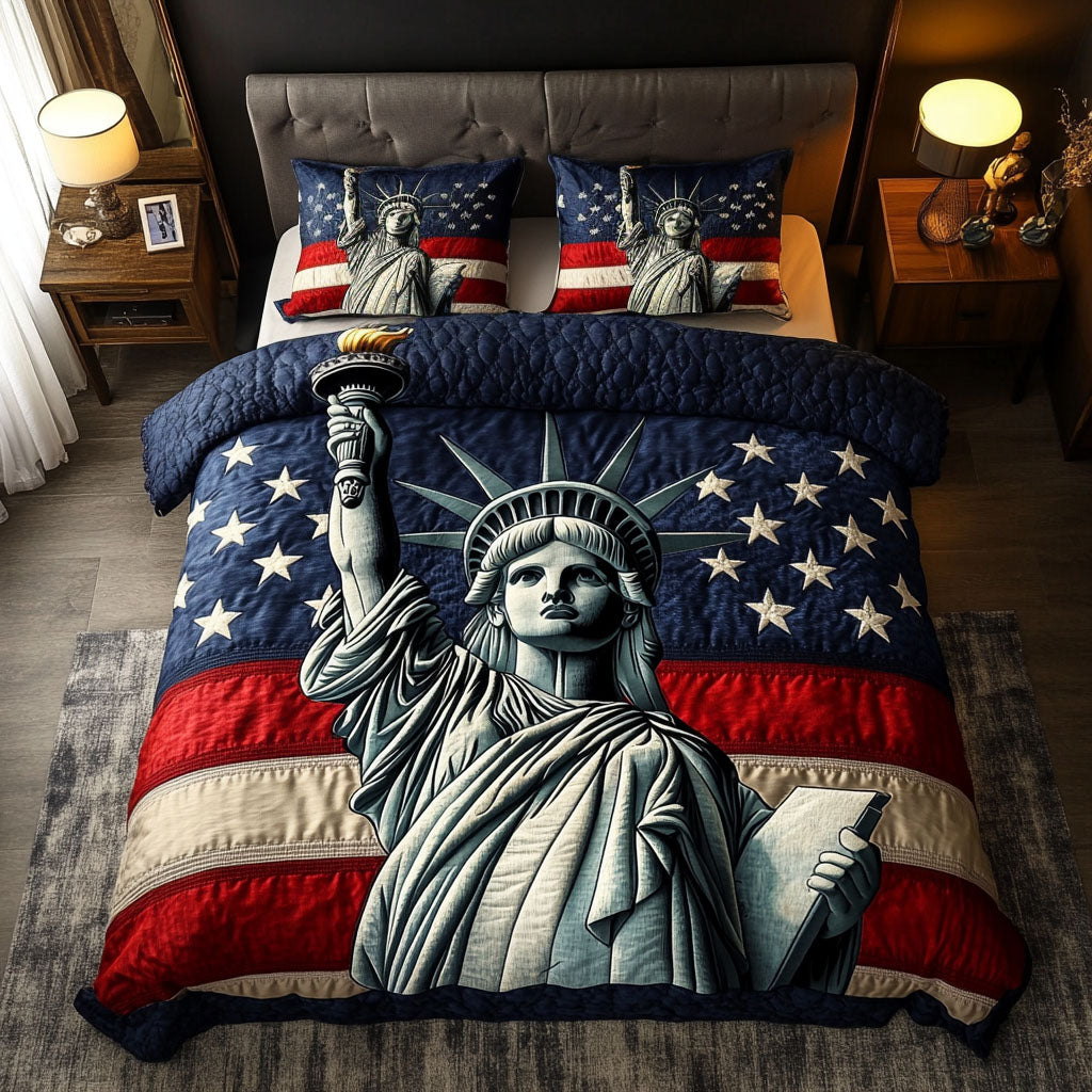 Radiant Statue Quilted Bedding Set Duvet Cover Bedspread Patriotic Gift Ideas Radiant Statue Quilted Bedding Set Duvet Cover Bedspread Patriotic Gift Ideas