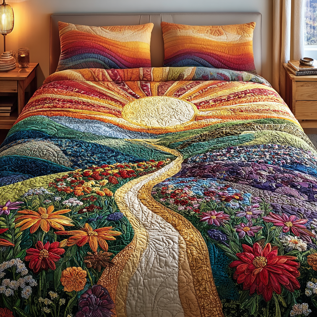 Radiant Sunrise Quilted Bedding Set Duvet Cover Merch Sunflower Mother's Day Gifts Radiant Sunrise Quilted Bedding Set Duvet Cover Merch Sunflower Mother's Day Gifts