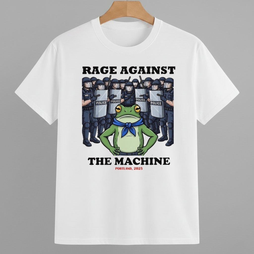 Rage Against The Machine Frog Portland, 2025 Police Shirt Portland Frog Protest Merch