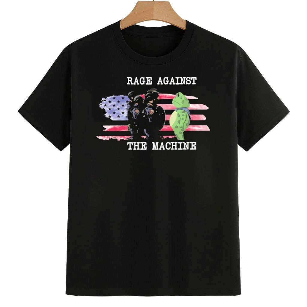 Rage Against The Machine Portland Frog Protest American Flag Shirt Pro Democracy Frog Merch Rage Against The Machine Portland Frog Protest American Flag Shirt Pro Democracy Frog Merch