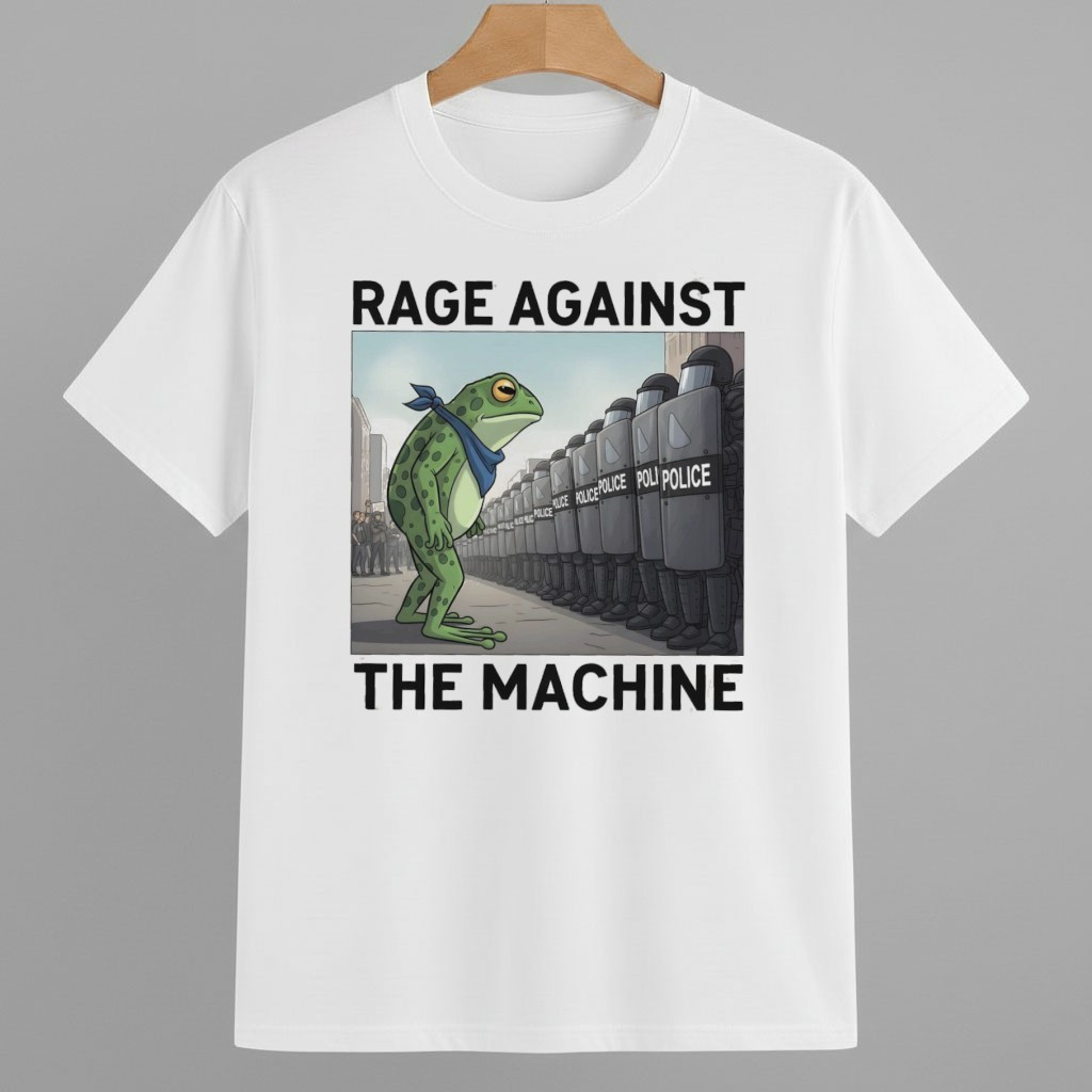 Rage Against The Machine Portland Frog Protest Political Activist Anti Fascism Graphic Shirt Anti Fascism Frog Merch