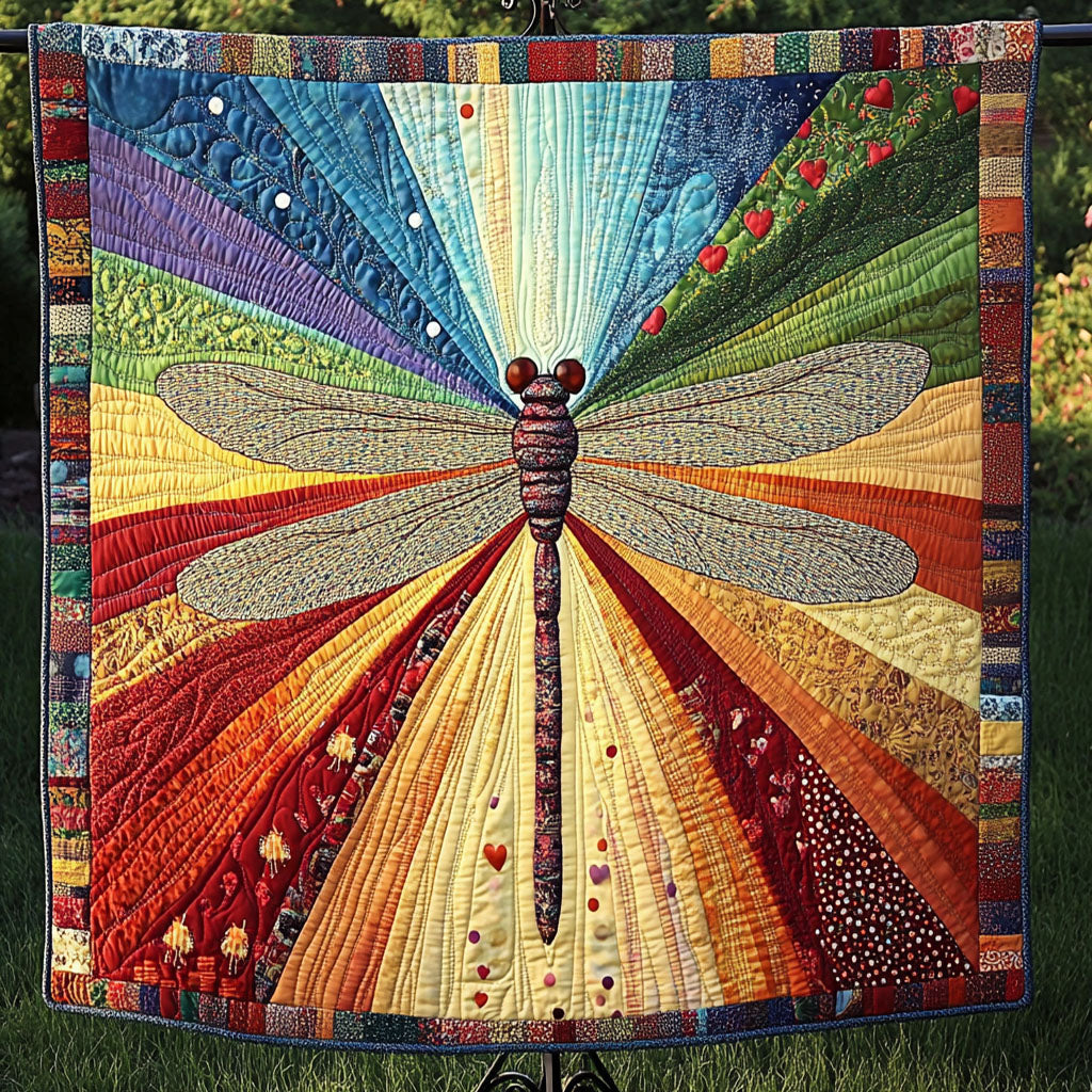 Rainbow Dragonfly Quilted Blanket Cute Colorful Blanket Unique Dragonfly Gifts Rainbow Dragonfly Quilted Blanket Cute Colorful Blanket Unique Dragonfly Gifts