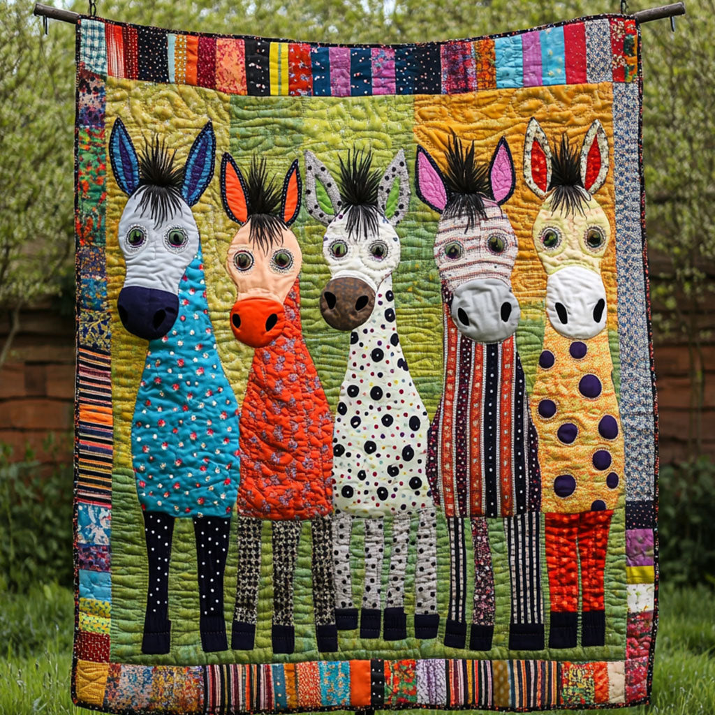 Rainbow Hooves Quilted Blanket Cute Colorful Blanket Donkey Novelty Gifts Rainbow Hooves Quilted Blanket Cute Colorful Blanket Donkey Novelty Gifts