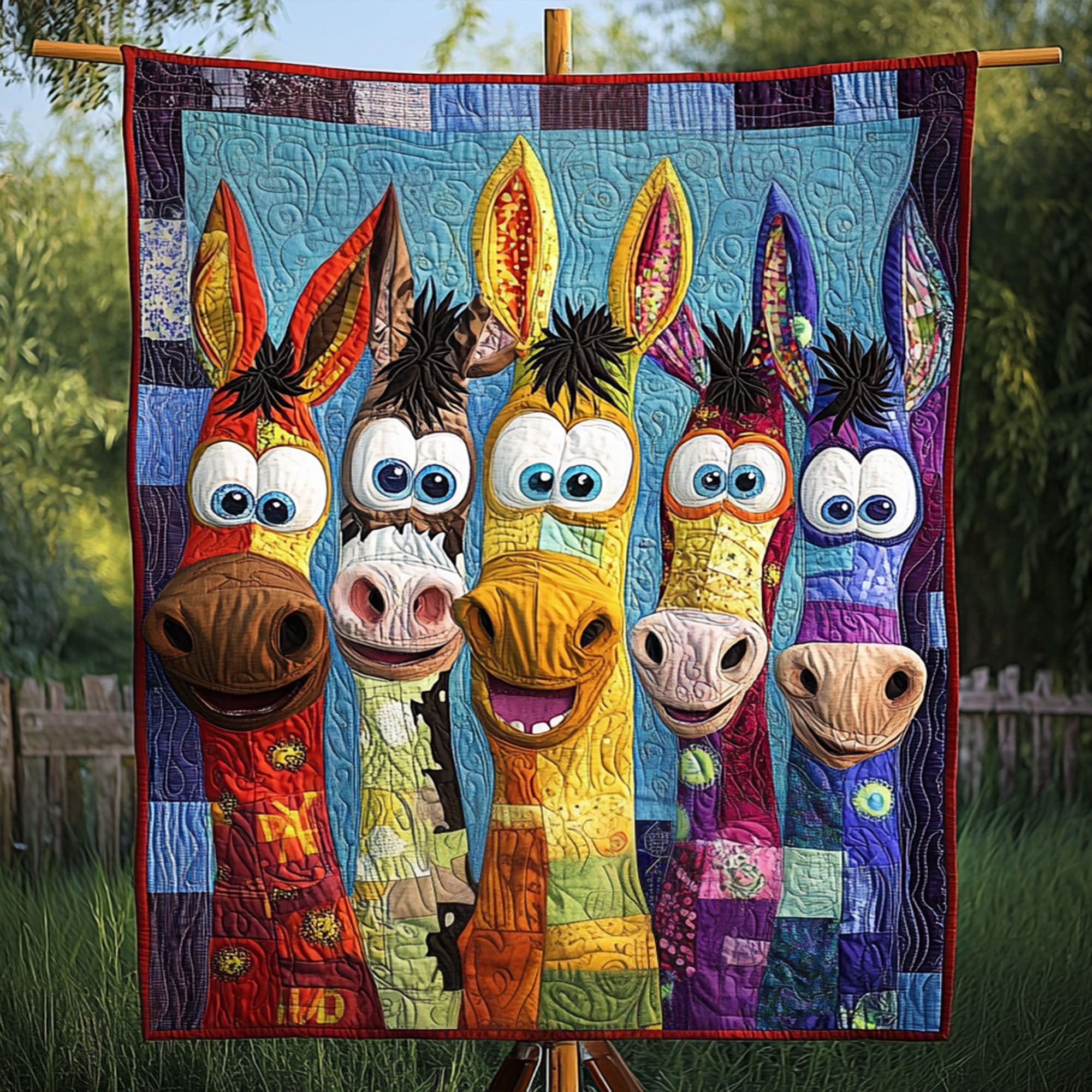 Rainbow Rascals Quilted Blanket Sofa Throw Blanket Themed Donkey Presents Rainbow Rascals Quilted Blanket Sofa Throw Blanket Themed Donkey Presents